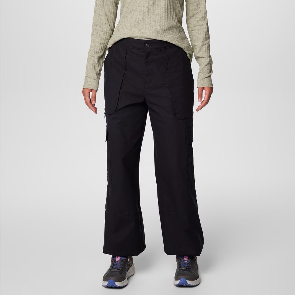 Columbia Black Wide-Leg Cargo Trousers